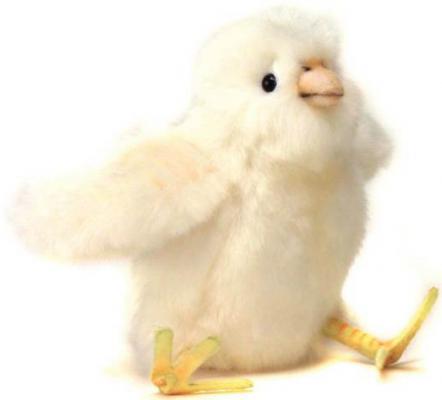 Мягкая игрушка цыпленок Hansa Цыпленок искусственный мех синтепон белый желтый 13 см 4811