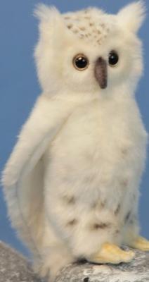Мягкая игрушка сова Hansa Сова белая искусственный мех синтепон белый 18 см 6155