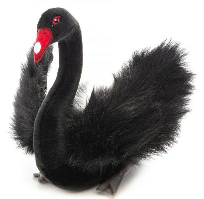 Мягкая игрушка лебедь Hansa Лебедь синтепон искусственный мех черный 29 см 4086