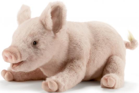 Мягкая игрушка свинка Hansa Свинка искусственный мех розовый 28 см 4944