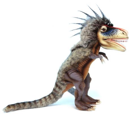 Мягкая игрушка динозавр Hansa Динозавр Ти-рекс искусственный мех синтепон пластик разноцветный 28 см 6159