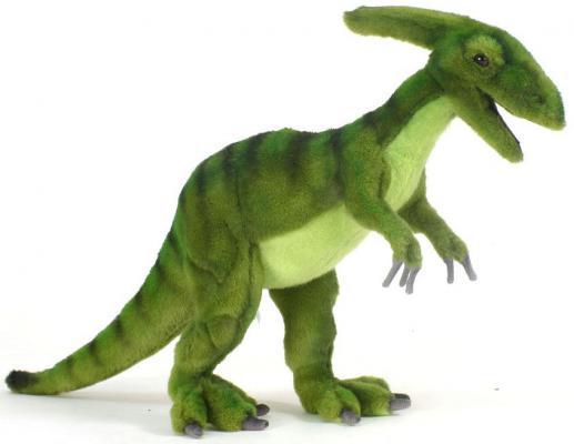 Мягкая игрушка динозавр Hansa Динозавр Паразауролоф искусственный мех синтепон пластик зеленый 52 см 5531