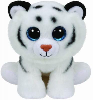Мягкая игрушка тигр TY Тигренок белый Tundra плюш белый 25 см 90219