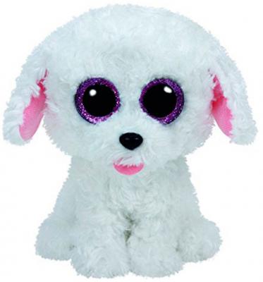 Мягкая игрушка щенок TY Щенок белый Pippie 15 см белый искусственный мех текстиль 37175