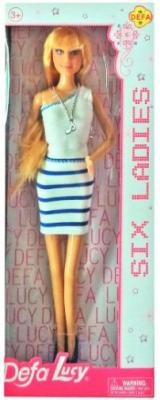 Кукла Defa Lucy Six Ladies "Модница" 29 см в бело-голубом платье 8316blue