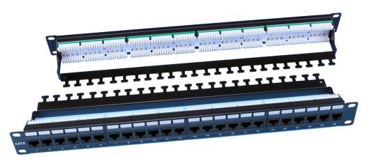 Патч-панель Hyperline PP3-19-24-8P8C-C6-110D 19" 1U 24 порта RJ-45 категория 6 Dual IDC ROHS черный