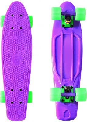 Скейтборд Y-SCOO Fishskateboard Print 22" RT винил 56,6х15 с сумкой PURPLE/green 401-Pr