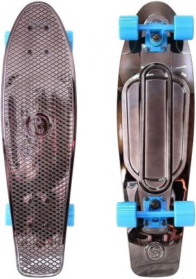 Скейтборд Y-SCOO Big Fishskateboard metallic 27" RT винил 68,6х19 с сумкой BLACK BRONZAT/blue 402H-Bb