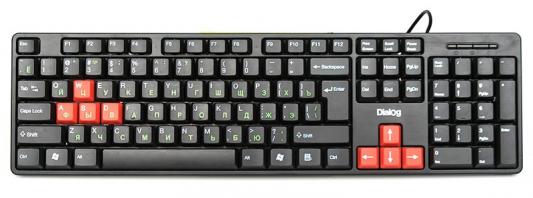 Клавиатура проводная Dialog KS-030U USB черный красный