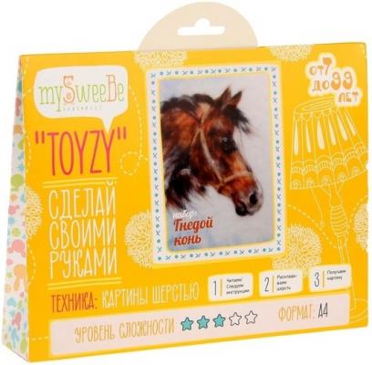 Набор для создания картины шерстью Toyzy Гнедой конь от 7 лет TZ-P001