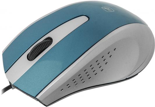 Мышь проводная Defender MM-920 синий серый USB 52920/52921