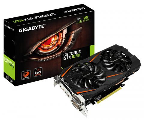 Видеокарта GigaByte GeForce GTX 1060 GV-N1060WF2OC-3GD PCI-E 3072Mb GDDR5 192 Bit Retail (GV-N1060WF2OC-3GD)