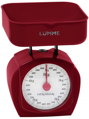 Весы кухонные Lumme LU-1302 красный гранат