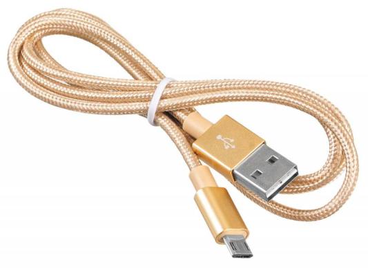 Кабель microUSB 1м BURO Reversible Braided BHP круглый золотистый USB2.0 375167