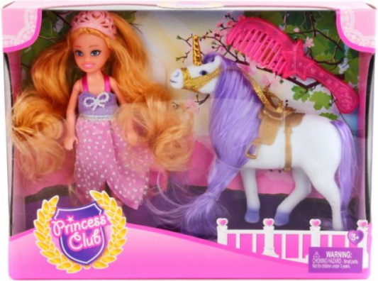 Игровой набор Shantou Gepai кукла Princess Club с лошадкой и аксес-ми 3 предмета KW20914