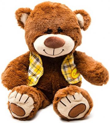 Мягкая игрушка медведь Fluffy Family Мишка Тепа в жилетке 27 см коричневый искусственный мех  681148
