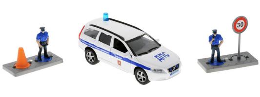 Полицейская машина Пламенный мотор Volvo Полиция ДПС ГУ БДД белый 18 см 870077