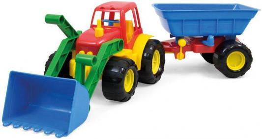 Трактор ZEBRATOYS ACTIVE с ковшом и прицепом 59 см разноцветный 15-5212