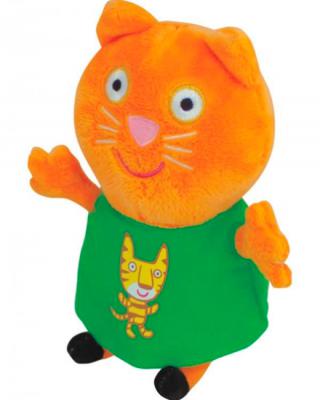 Мягкая игрушка кошка Росмэн Кенди с тигром плюш текстиль рыжий зеленый 20 см 4680274019340