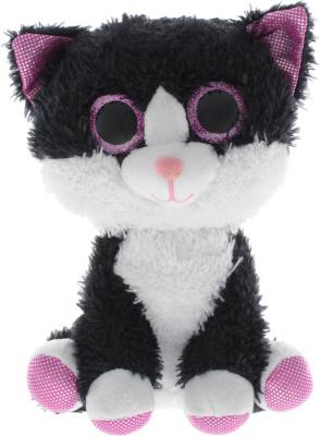 Мягкая игрушка кот Fancy Котик глазастик 20 см белый черный искусственный мех плюш KGL0