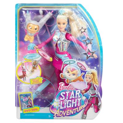 Кукла Barbie (Mattel) Barbie с летающим котом Попкорном из серии Barbie и космические приключения  DWD24