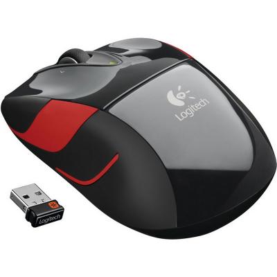Мышь беспроводная Logitech Wireless Mouse M525 чёрный красный USB 910-004932
