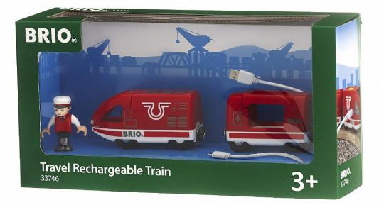 Пассажирский поезд Brio, движ.вперед-назад с USB подзарядкой,1 фиг.,18х4х5см,кор. 33746