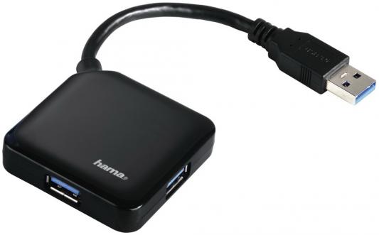 Концентратор USB 3.0 HAMA Square H-12190 4 х USB 3.0 черный