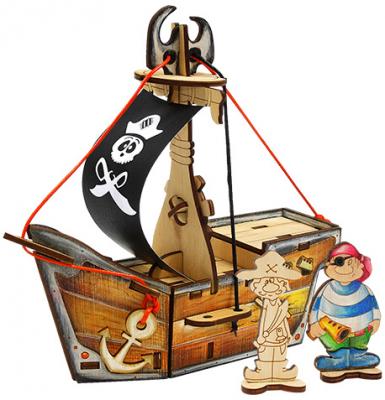 Деревянный конструктор WOODY "Пиратский корабль "Карамба" 28 элементов