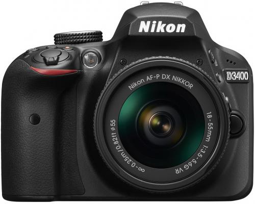 Зеркальная фотокамера Nikon D3400 DBL KIT 18-55mm VR + AF-P 70-300VR 24.7Mp черный VBA490K005