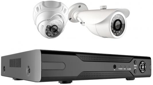 Комплект видеонаблюдения GINZZU HK-420D 1 уличные камеры 4-х канальный видеорегистратор