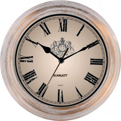 Часы настенные Scarlett SC-27B золотистый белый