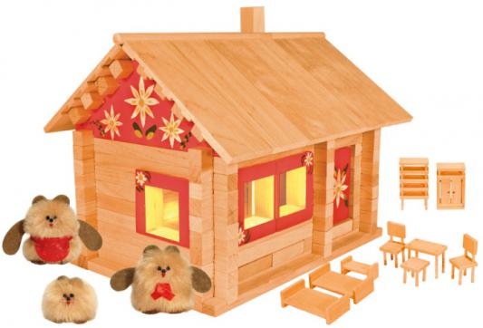 Конструктор Пелси Избушка три медведя с куклами, мебелью, росписью и электропроводкой 151 элемент К583