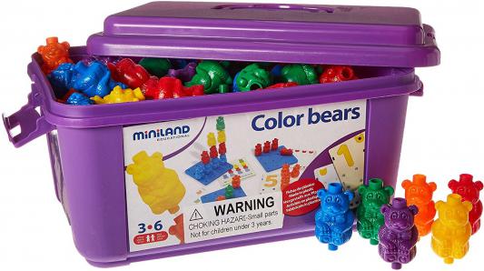 Настольная игра Miniland развивающая Обучающий чемоданчик "Разноцветные медвежата" 31786