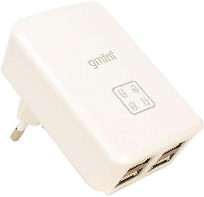 Сетевое зарядное устройство Gmini GM-WC-0123-4USB 4 x USB 4A белый