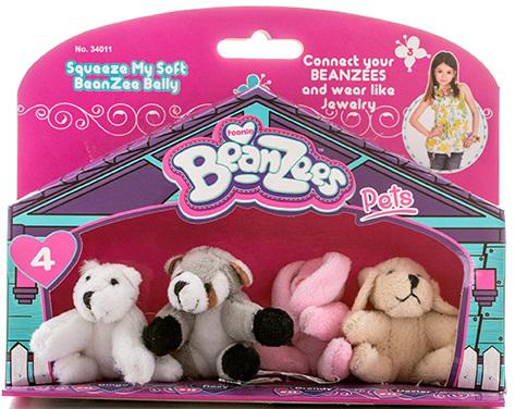 Игровой набор Beanzees "Медведь, Енот, Кролик, Песик" 4 предмета  B34011