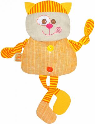 Мягкая игрушка-грелка кот МЯКИШИ Доктор Мякиш ткань оранжевый 35 см 232