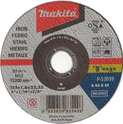 Отрезной диск Makita 125х22.2х1.6мм по металлу P-53039