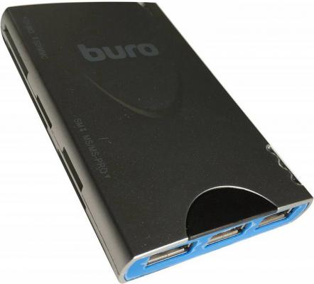 Картридер внешний Buro BU-CR/HUB3-U2.0-1012 USB2.0 серебристый