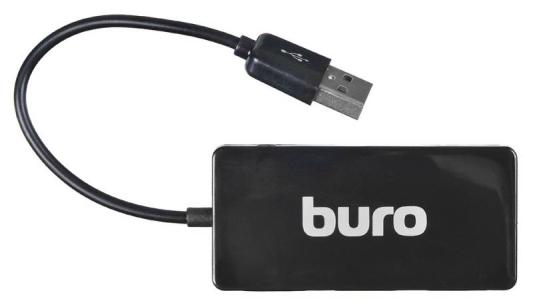 Концентратор USB 2.0 BURO BU-HUB4-U2.0-SLIM 4 порта 4 x USB 2.0 черный