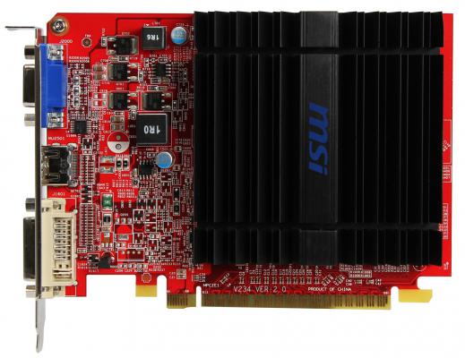 Видеокарта 1024Mb MSI R5 230 PCI-E GDDR3 64bit DVI HDMI VGA HDCP R5 230 1GD3H LP Retail