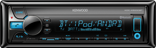 Автомагнитола Kenwood KDC-X5000BT USB MP3 CD FM RDS 1DIN 4х50Вт черный
