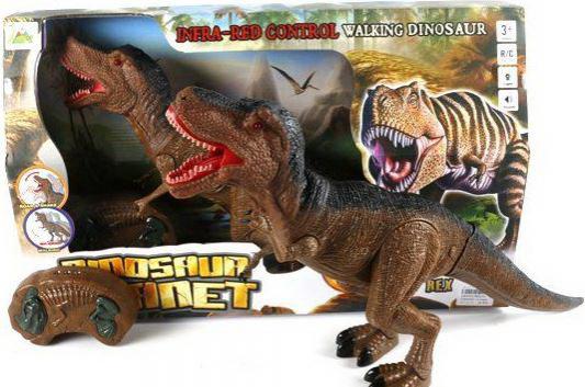 Интерактивная игрушка Shantou Gepai Динозавр на радиоуправлении свет, звук от 3 лет коричневый  RS6133