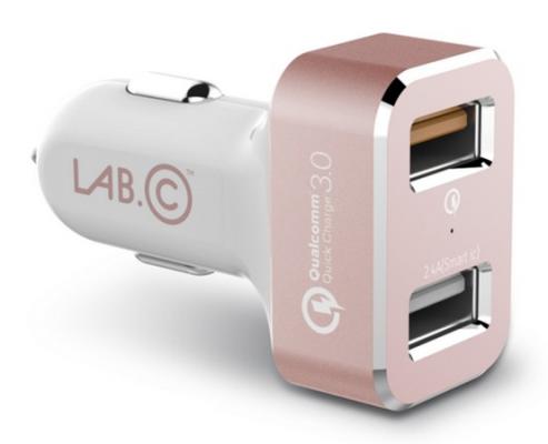 Автомобильное зарядное устройство LAB.C LABC-583-RG 2 х USB 2.4А розовый