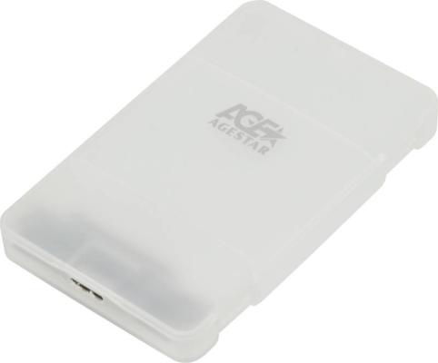 Внешний контейнер для HDD 2.5" SATA AgeStar 31UBCP3 USB3.1 пластик белый