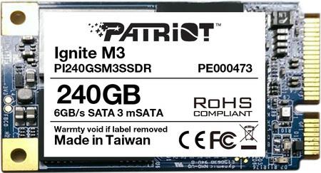 Твердотельный накопитель SSD mSATA 240 Gb Patriot M3 MSATA Ignite [PI240GSM3SSDR] Read 560Mb/s Write 400Mb/s MLC