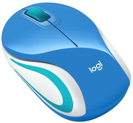 Мышь беспроводная Logitech Wireless Mini Mouse M187 синий USB 910-002733