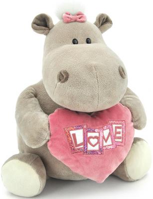 Мягкая игрушка бегемотик ORANGE Девочка с сердцем плюш серый 50 см