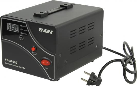 Стабилизатор напряжения Sven VR-A 2000 черный 2 розетки