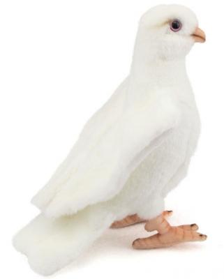 Мягкая игрушка птица Hansa Белый голубь искусственный мех белый 20 см 5434